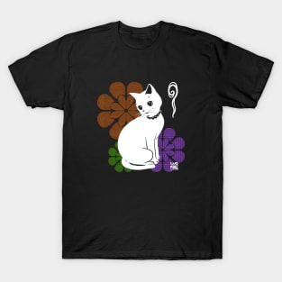 Flotilla Pattern And White Cat T-Shirt